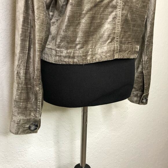 Cabi Sunday Topper platinum velvet velour button front jacket size Small #3377 - Picture 14 of 16